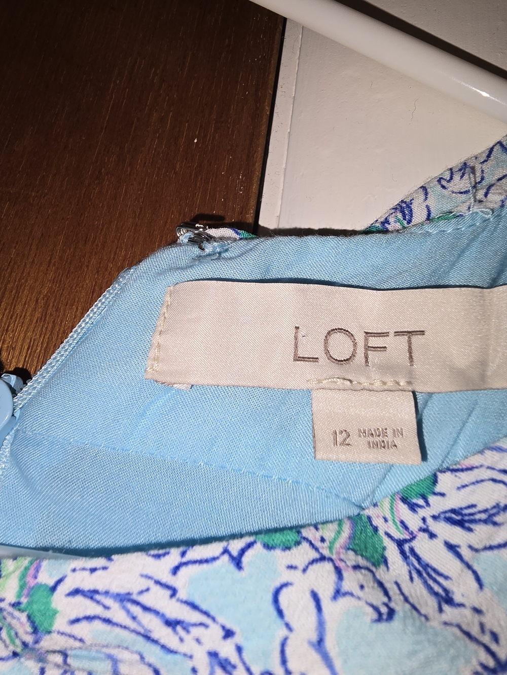 LOFT Floral Blue Shift Dress